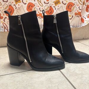 Black Leather Ankle Boots